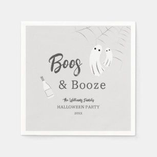 Serviette En Papier Boos & Booze Adulte Halloween Grey Clair Invitatio