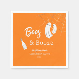 Serviette En Papier Boos & Booze Adulte Halloween Orange Invitation