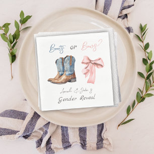 Serviette En Papier Boots ou Bows Blue Rose Genre Revevela Party