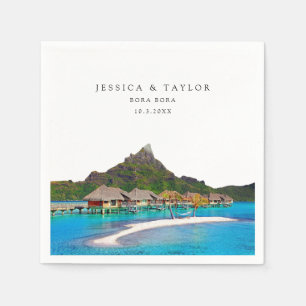 Serviette En Papier Bora Bora Mariage Photo personnalisée Cocktail ser