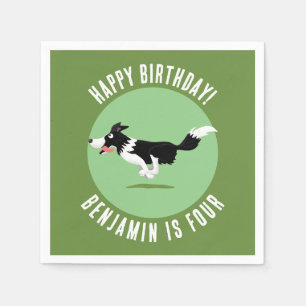 Serviette En Papier Border Collie chien personnalisées anniversaire de