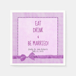 Serviette En Papier bordure arc mariage rose avec encadrement