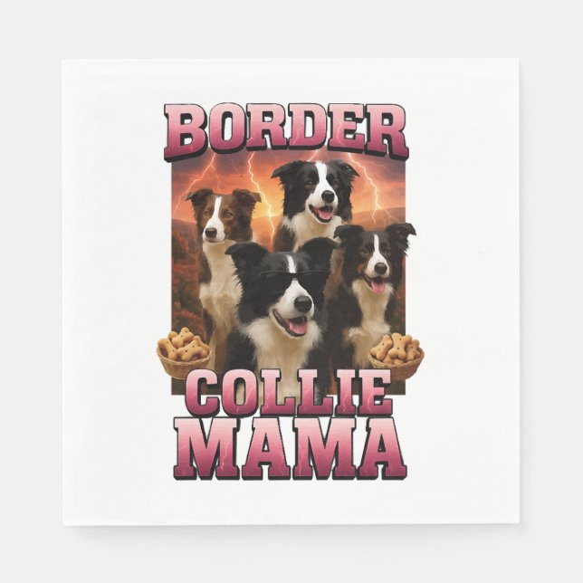 Serviette En Papier Bordure Collie (Devant)