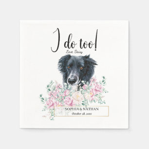 Serviette En Papier Bordure Collie Chien Mariage Cocktail Serviettes