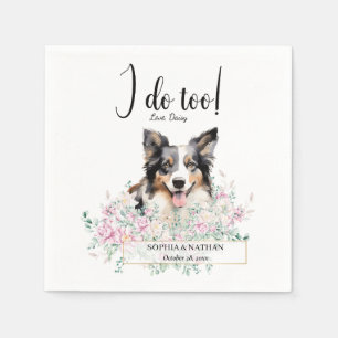 Serviette En Papier Bordure Collie Chien Mariage Cocktail Serviettes