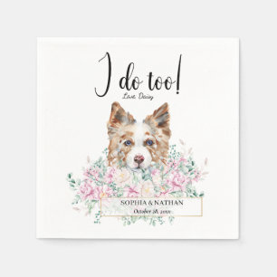 Serviette En Papier Bordure Collie Chien Mariage Cocktail Serviettes