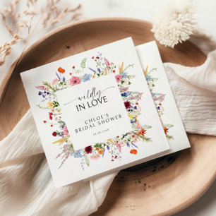 Serviette En Papier Bordure de fleurs sauvages colorées