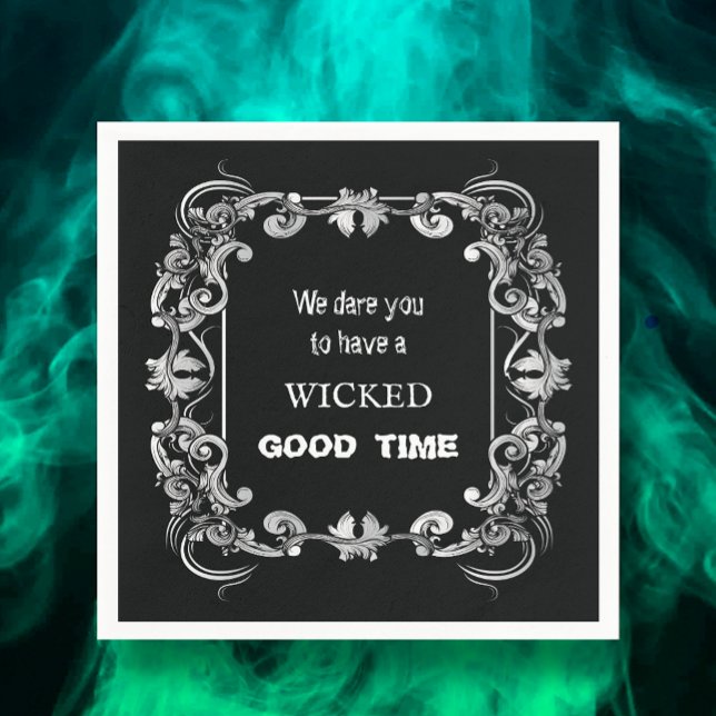 Serviette En Papier Bordure orange Halloween noir (Créateur téléchargé)