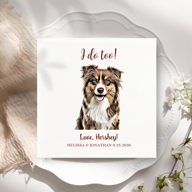 Serviette En Papier Bordure personnalisée Collie Chien Personnalisé Je (Créateur téléchargé)
