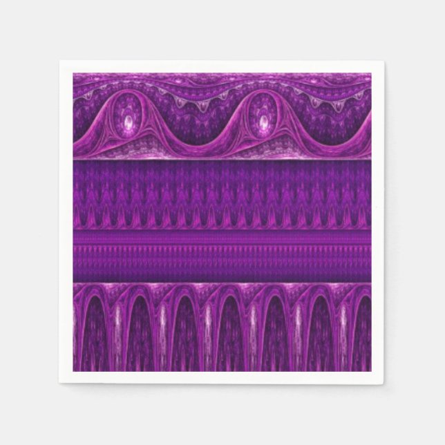 Serviette En Papier Bordure vintage - violet rose (Devant)