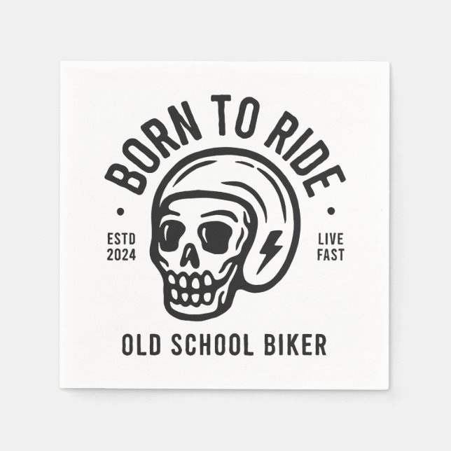 Serviette En Papier Born to Ride (Devant)