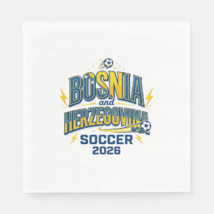 Serviette En Papier Bosnie-Herzégovine Football 2026 Football Gras Cou