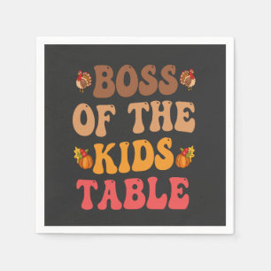 Serviette En Papier Boss Of The Kids Table Drôle Thanksgiving Turquie