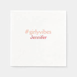 Serviette En Papier Bossbabe hashtag rose clair ajouter nom fille patr