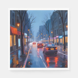 Serviette En Papier Boston Rain Rue du centre-ville Massachusetts