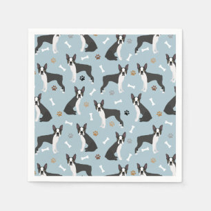 Serviette En Papier Boston Terrier Bones and Paws