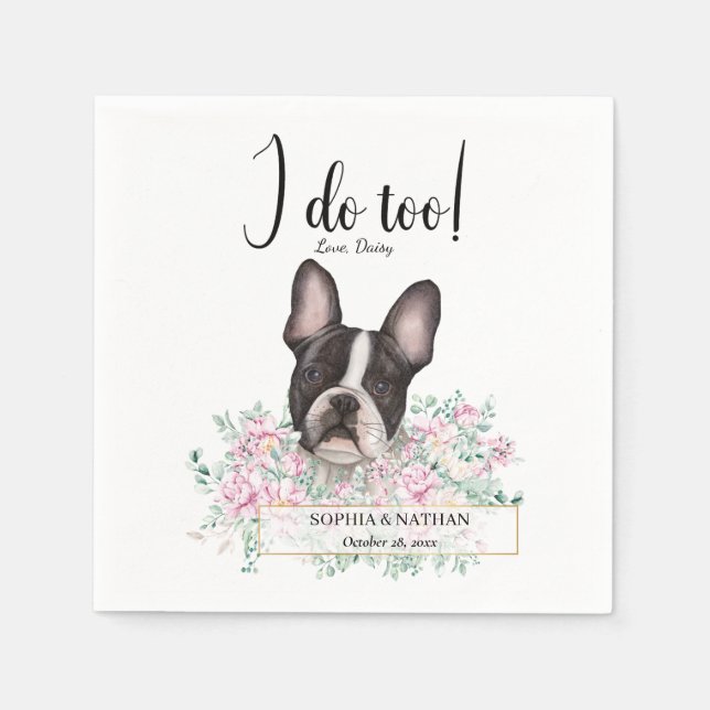 Serviette En Papier Boston Terrier Chien Mariage Cocktail Napkins (Devant)