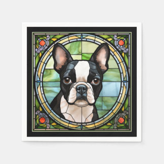 Serviette En Papier Boston Terrier Napkins