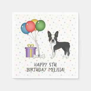 Serviette En Papier Boston Terrier Noir Et Blanc Chien Mignon - Annive