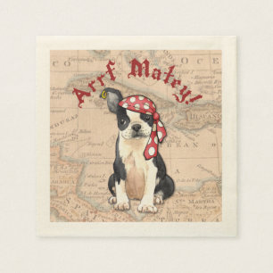 Serviette En Papier Boston Terrier Pirate