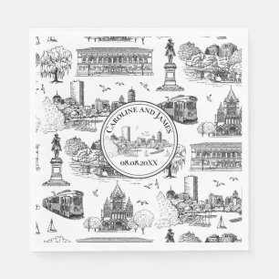 Serviette En Papier Boston Toile (éd. anniversaire) Noir/Blanc
