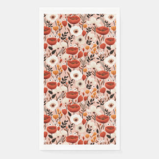 Serviette En Papier Botanique Boho Automne Fleur sauvage Meadow Motif
