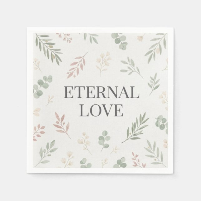 Serviette En Papier botanique d'amour éternel (Devant)