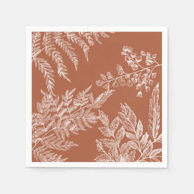 Serviette en papier botanique de fougère de bois p (Devant)
