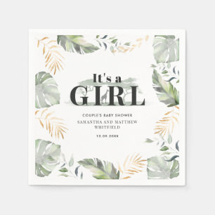 Serviette En Papier Botanique Jungle Giraffe Couple Baby shower Papier