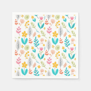 Serviette En Papier Botaniques florissantes