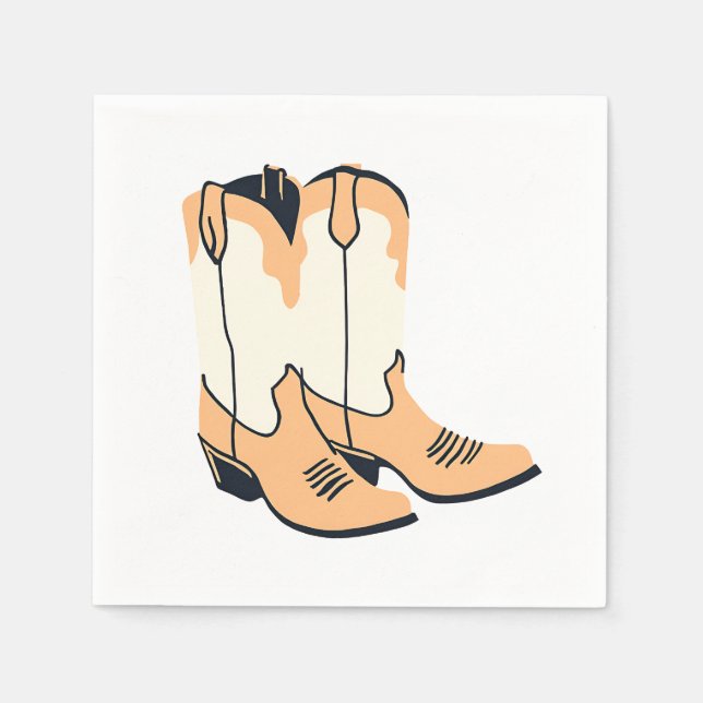 Serviette En Papier Botte de cowboy Brown (Devant)