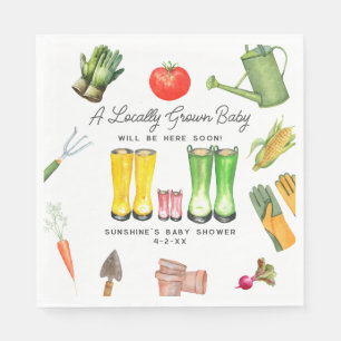 Serviette En Papier Botte rose cultivée localement Baby shower végétal