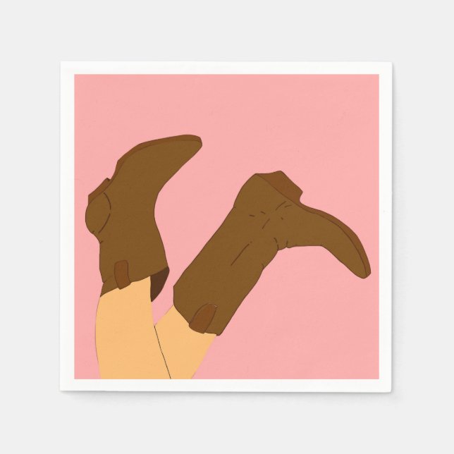 Serviette En Papier Bottes Cowboy (Devant)