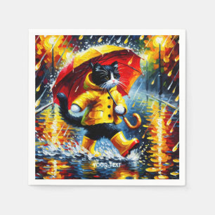 Serviette En Papier Bottes de chats mignonnes Imaginaire parapluie