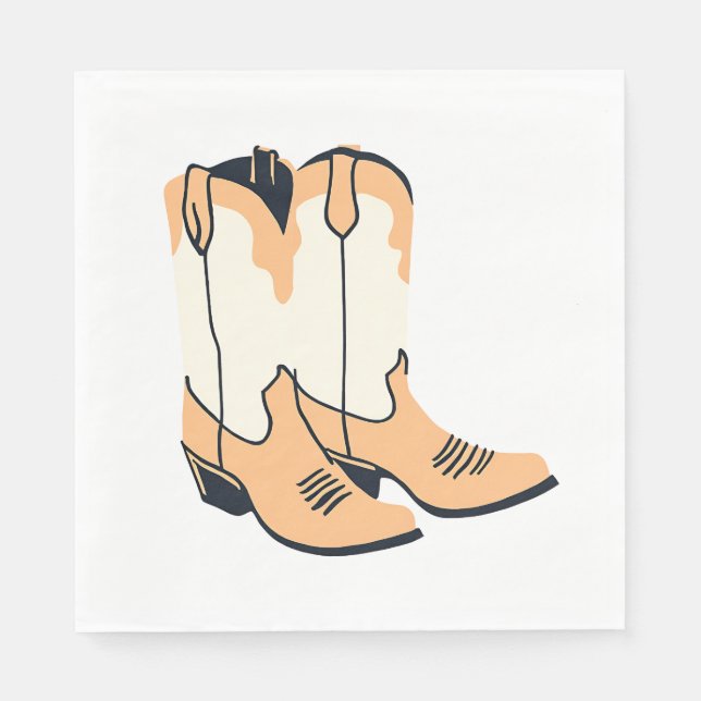 Serviette En Papier Bottes de cow-boy marron (Devant)