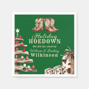 Serviette En Papier Bottes de cowboy à l'aquarelle Noël Holiday Hoedow
