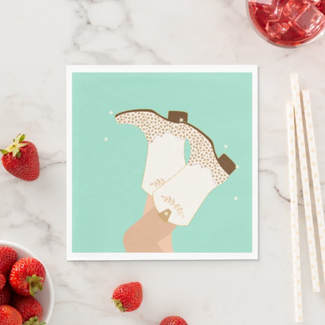 Serviette En Papier Bottes de cowgirl modernes pour fille couleur ment (En situation)