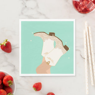 Serviette En Papier Bottes de filles modernes Stars Mint