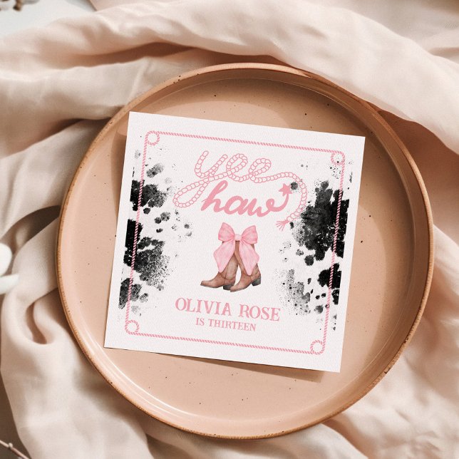 Serviette En Papier Bottes de poule rose et de poule Coquette Annivers (Créateur téléchargé)