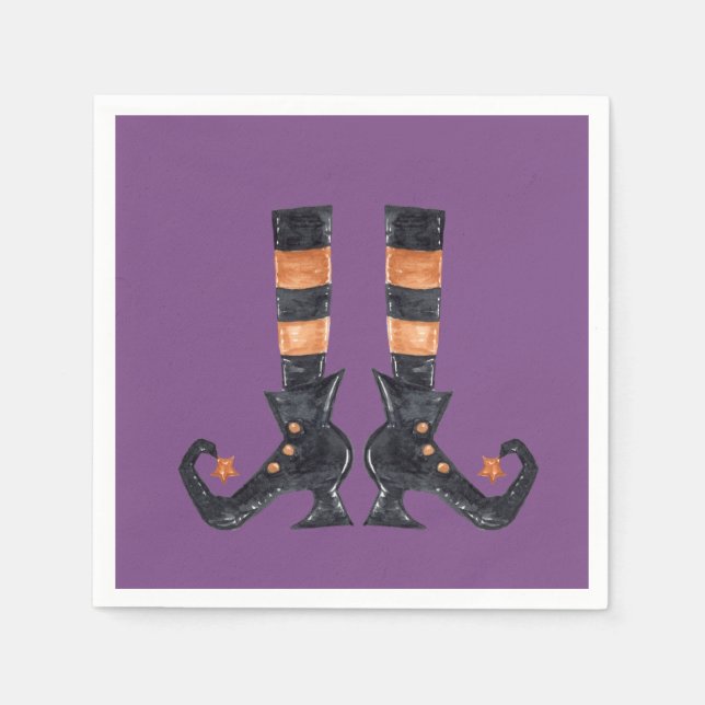 Serviette En Papier Bottes de sorcières d'Halloween (Devant)