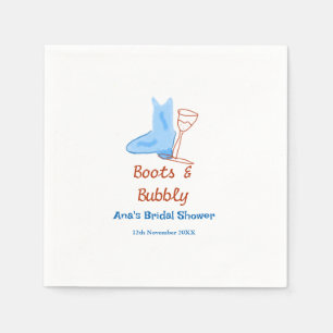 Serviette En Papier Bottes et bouteille de champagne pétillant enterre
