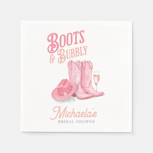 Serviette En Papier Bottes et bulles Fête de mariage western cowgirl r (Devant)