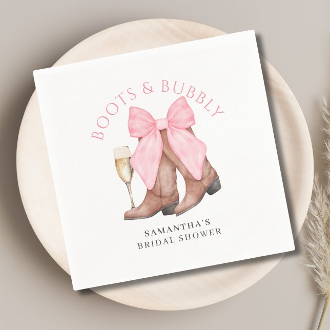 Serviette En Papier Bottes Mariage Occidental Bulles  (Créateur téléchargé)