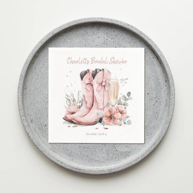 Serviette En Papier Bottes roses et Fête des mariées en verre de champ (Créateur téléchargé)