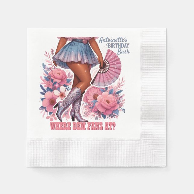 Serviette En Papier Bottes sur le terrain Western Glam Cowgirl (Devant)