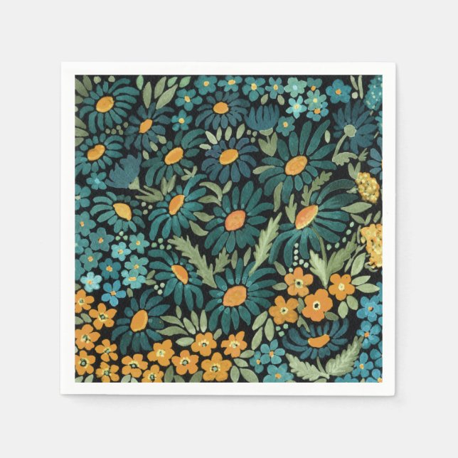 Serviette En Papier Bouches d'aquarelle bleu (Devant)