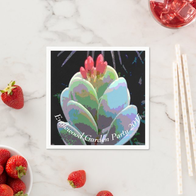 Serviette En Papier Boucles de fleurs de cactus (En situation)