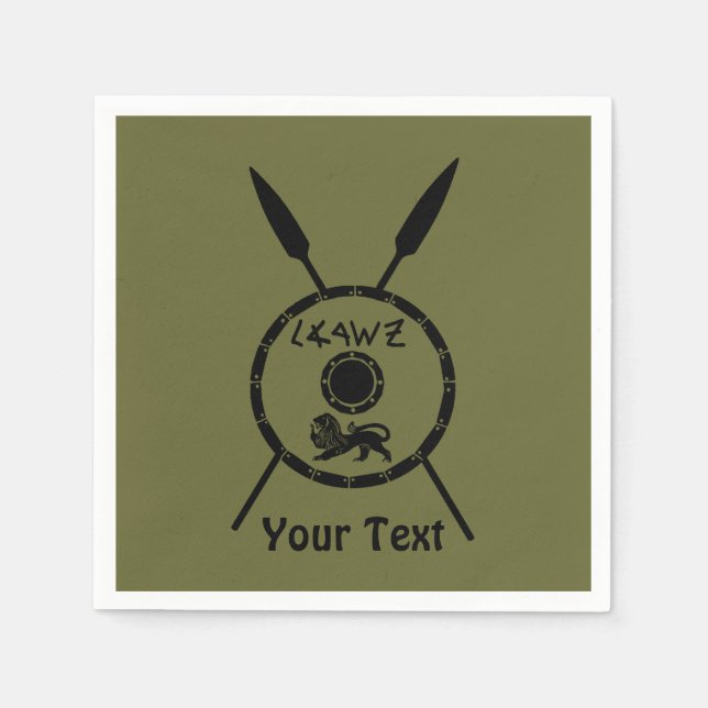 Serviette En Papier Bouclier Maccabee Soumis Et Voies (Devant)