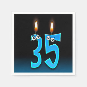 Serviette En Papier Bougie de 35e anniversaire aux globes oculaires