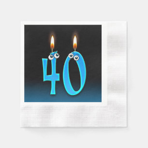 Serviette En Papier Bougie de 40e anniversaire aux globes oculaires